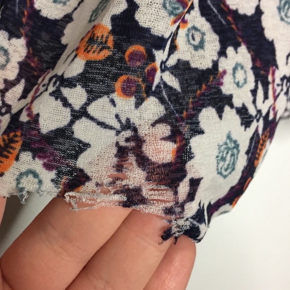 Free People Mixed Floral Patchwork Blouse XS - Picture 5 of 8